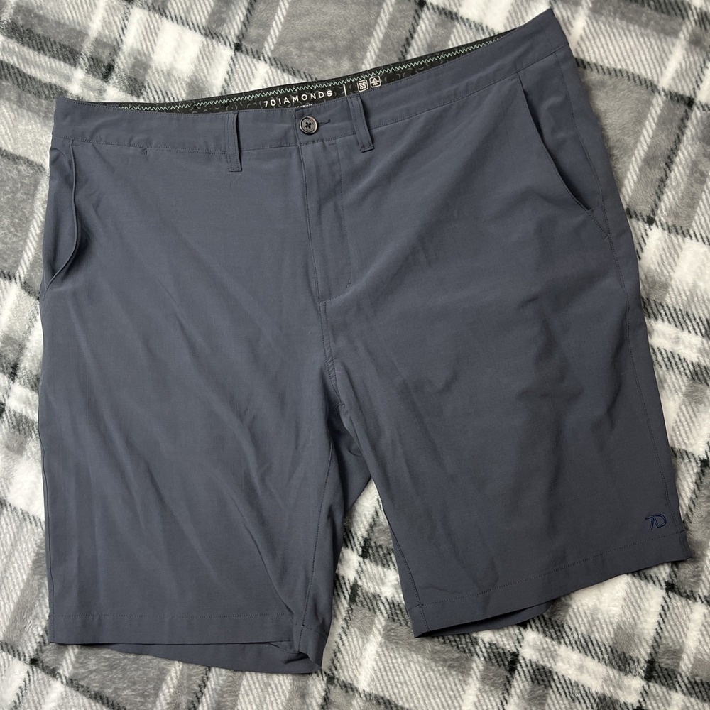 7 Diamonds Mens Shorts 40 Gray Golf Performance Stretch Hybrid Flex 10"